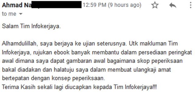 Testimoni Calon Peperiksaan Perkhidmatan Awam